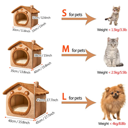 Washable Cat House for Small Dogs and Small to Medium Cats